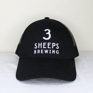 NWOT Wisconsin 3 Sheeps Brewing Company Black Snap Back One Size Fits All